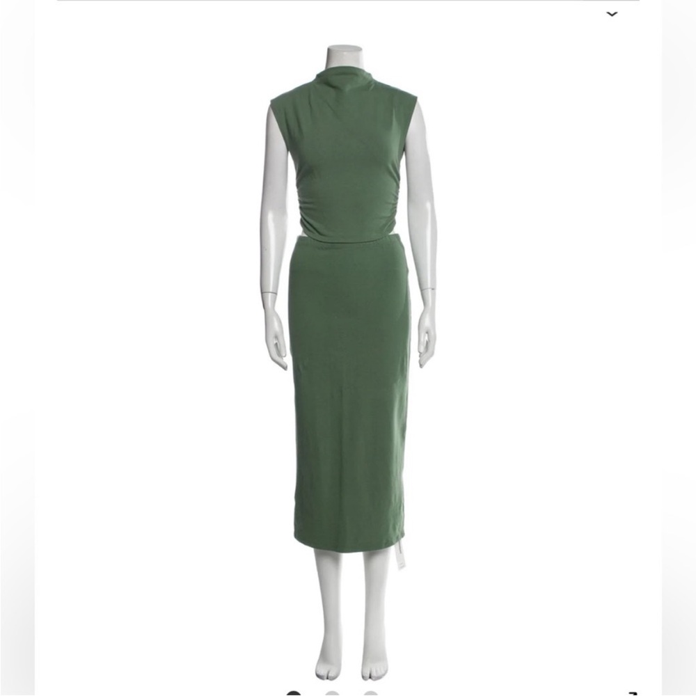 Reformation Sage Green Midi Skirt